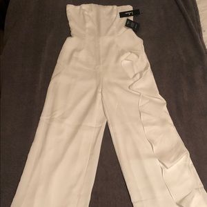 Lulus strapless white jumpsuit